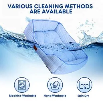 ORIONISPET Cooling Pet Beds for Dogs and Cats-ice Silk Summer Beds for Small, Medium and Large Dogs and Cats- Machine Washable and Non-Slip Bottom-Blue (Large)