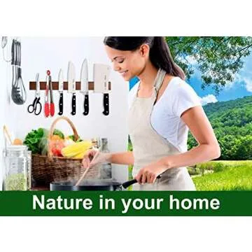 Simple Useful Wood Magnetic Knife Strip 10 inch - Magnetic Knife Holder Rack Bar Block