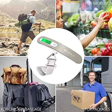 SHANJE Luggage Weight Scale for Suitcases 110 Lbs Travel Accessories High Precision Travel Digital Hanging Scales 50kg White