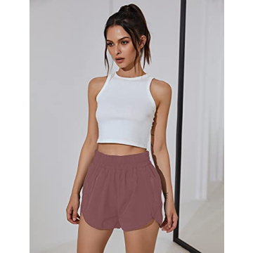 BMJL Women's High Waisted Running Shorts with Pockets