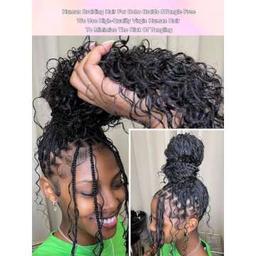 100% Human Braiding Hair for Boho Braids and Styles