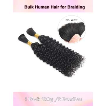 100% Human Braiding Hair for Boho Braids and Styles
