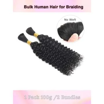 100% Human Braiding Hair for Boho Braids and Styles