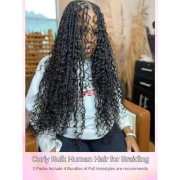 100% Human Braiding Hair for Boho Braids and Styles
