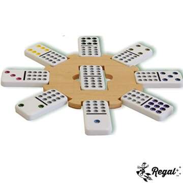 Regal Games Mexican Train Double 12 Dominoes Set for Adults & Kids - Domino Game with 91 Tiles Color...