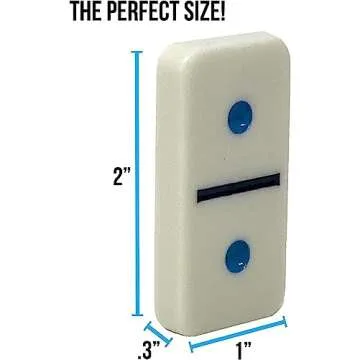 Regal Games Mexican Train Double 12 Dominoes Set for Adults & Kids - Domino Game with 91 Tiles Colored Dots & 4 Metal Trains - 2-8 Player Games & Ideal for Family Fun Game Night and Travel (Ages 8+)