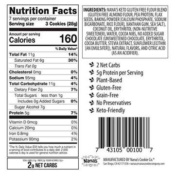 Nana's Keto Cookies - Chocolate Chip Delight, Gluten Free