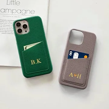 Personalized Initials Luxury Vegan Leather iPhone Case