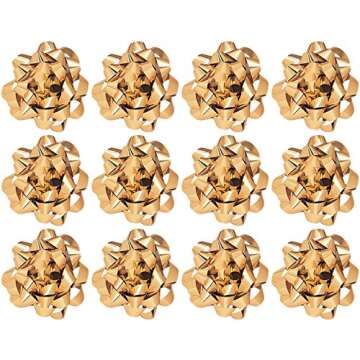 The Gift Wrap Company Decorative Confetti Bows, Large, Gold Metallic