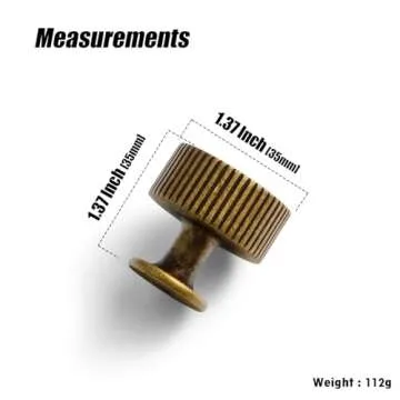 Goo-Ki Vintage Retro Antique Brass Zinc Alloy Cabinet Large Knob - Single Hole Striped Decorations Cabinet Pull Hardware for Bedroom, Kitchen, 6 Pack