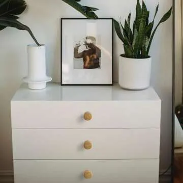 Goo-Ki Vintage Retro Antique Brass Zinc Alloy Cabinet Large Knob - Single Hole Striped Decorations Cabinet Pull Hardware for Bedroom, Kitchen, 6 Pack