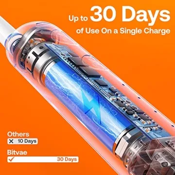 Bitvae R2 Electric Toothbrush with 8 Replacement Heads and Travel Case