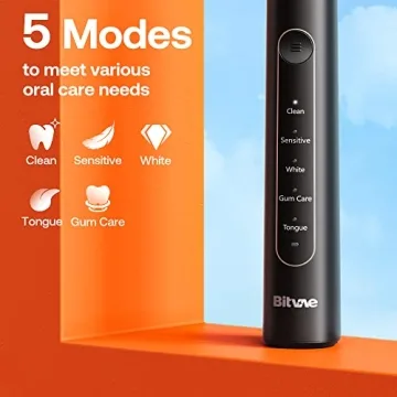 Bitvae R2 Electric Toothbrush with 8 Replacement Heads and Travel Case