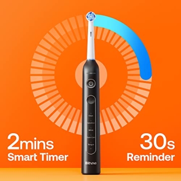 Bitvae R2 Electric Toothbrush with 8 Replacement Heads and Travel Case
