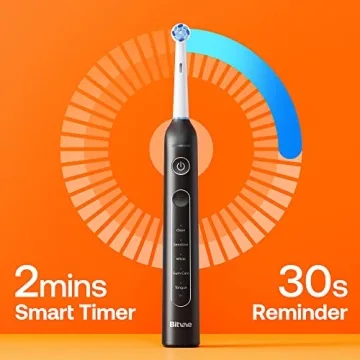 Bitvae R2 Electric Toothbrush with 8 Replacement Heads and Travel Case