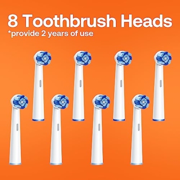 Bitvae R2 Electric Toothbrush with 8 Replacement Heads and Travel Case