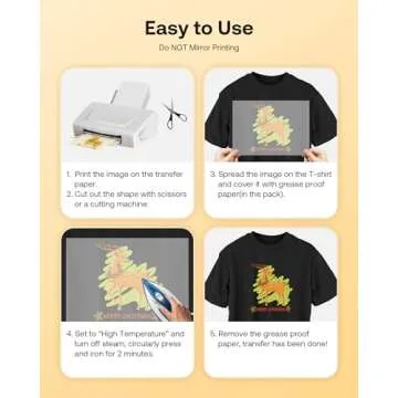 Hiipoo Dark Heat Transfer Paper for Vibrant DIY Printing