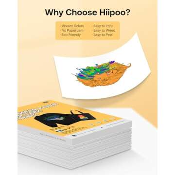 Hiipoo Dark Heat Transfer Paper for Vibrant DIY Printing