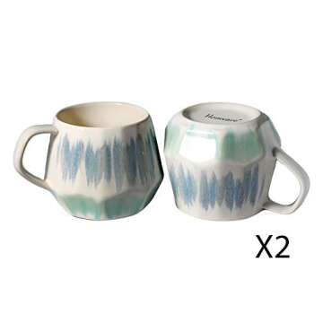 Homvare Porcelain Coffee Mug, Tea Cup, 2 Pack, 10 Ounces