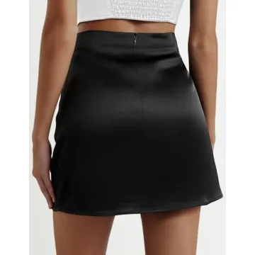 Zeagoo A-Line Mini Satin Skirt for Elegant Women