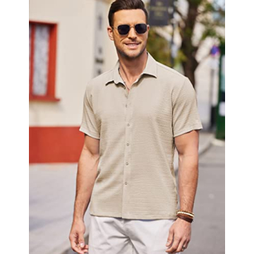 Stylish COOFANDY Men's Lightweight Beach Shirt - Perfect Fit