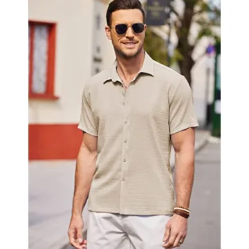 Stylish COOFANDY Men's Lightweight Beach Shirt - Perfect Fit