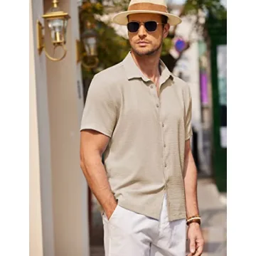 Stylish COOFANDY Men's Lightweight Beach Shirt - Perfect Fit