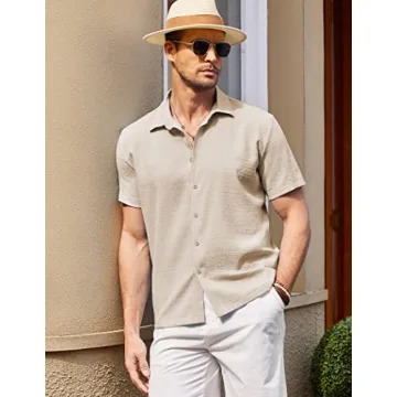 Stylish COOFANDY Men's Lightweight Beach Shirt - Perfect Fit