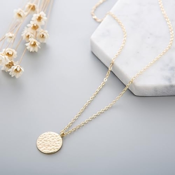 Fettero Gold Necklace with Coin Pendant - Dainty Jewelry