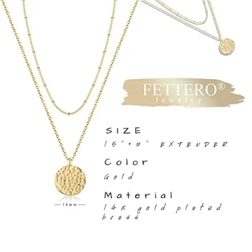 Fettero Gold Necklace with Coin Pendant - Dainty Jewelry