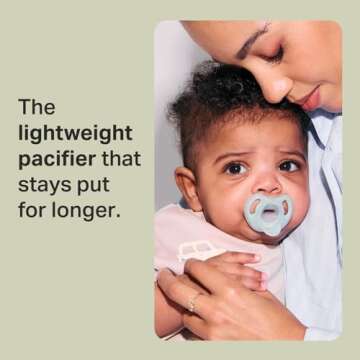 Tommee Tippee Ultra-light Silicone Pacifier, Symmetrical One-Piece Design, BPA-Free Silicone Binkies...