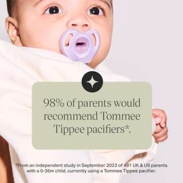 Tommee Tippee Ultra-light Silicone Pacifier, Symmetrical One-Piece Design, BPA-Free Silicone Binkies, 18-36 months, Pack of 4 Pacifiers