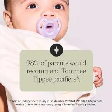 Tommee Tippee Ultra-light Silicone Pacifier, Symmetrical One-Piece Design, BPA-Free Silicone Binkies, 18-36 months, Pack of 4 Pacifiers