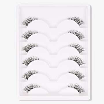 Natural Look 3D Half Lashes with Clear Band by Ezreiily