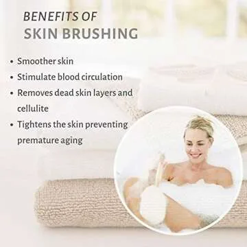 Touch Me 3 Set Body Brush Set - Long Wooden Dry Bath Body Back Brush, Contour Handle Natural Bristle Brush and Facial Brush