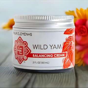 Four Elements 4E Wild Yam Balancing Cream, 2 OZ - 1st Place Winner at The 2023 International Herb Symposium for Creams and Salves! Proudly Farmed, Crafted and Packaged in WI, USA. (Cream)
