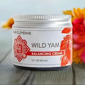 Four Elements 4E Wild Yam Balancing Cream, 2 OZ - 1st Place Winner at The 2023 International Herb Symposium for Creams and Salves! Proudly Farmed, Crafted and Packaged in WI, USA. (Cream)