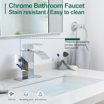 VOTON Chrome Waterfall Faucet for Stylish Bathrooms