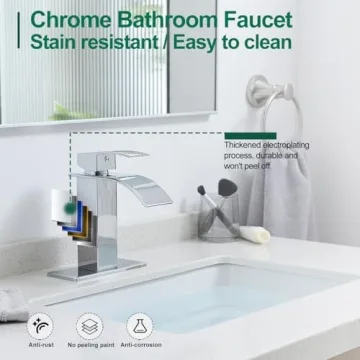 VOTON Chrome Waterfall Faucet for Stylish Bathrooms