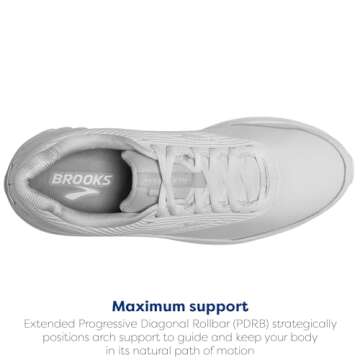 Brooks Women's Addiction Walker 2 Walking Shoe - White/White - 7.5 Medium