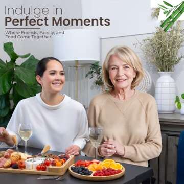 Bambüsi Charcuterie Board Gift Set - Cheese Board & Serving Tray - Bamboo Charcuterie Boards - Gifts for Women - Housewarming Gifts for New Home, Wedding Gifts for Couples 2025, Valentines Day Gifts