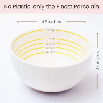 Uba Portion Control Bowl (PORCELAIN) for Measuring, Bariatric Diet, Diabetes & Healthy Eating