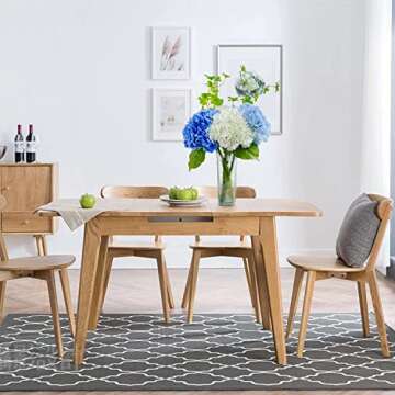 SMFM Artificial Hydrangea Flower Large Natural Lifelike Real Touch Hydrangea Flower Faux for Home Party Decor Outdoor Wedding Table Decoration (3pcs Light Blue)