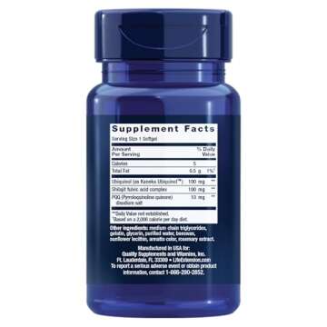 Life Extension Super Ubiquinol CoQ10 with PQQ, CoQ10, PQQ, shilajit, heart health, cellular energy s...