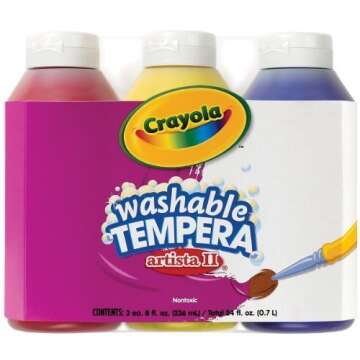 Crayola 3CT 8oz Artista II Washable Tempera Primary Color Set