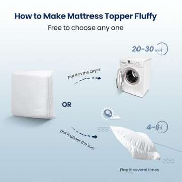 SOPAT Mattress Topper Full Size Extra Thick Mattress Pad 8-21" Deep Pocket Soft Down Alternative Fill Mattress Protector Pillow Top Mattress Cover (54x75 Inches, White)