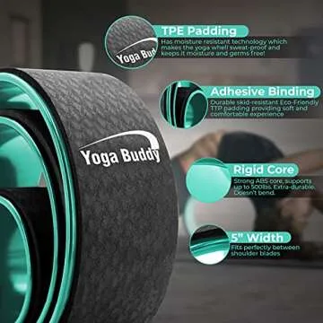 Yoga Wheel Back Wheel 3 Pack- Yoga Roller Prop with Thick Padding Relieves Back Pain and Improves Yoga Poses, Helps with Stretching, Improving Flexibility