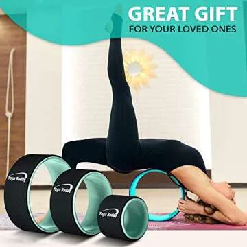 Yoga Wheel Back Wheel 3 Pack- Yoga Roller Prop with Thick Padding Relieves Back Pain and Improves Yoga Poses, Helps with Stretching, Improving Flexibility