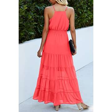 PRETTYGARDEN Spaghetti Strap Maxi Dress for Summer