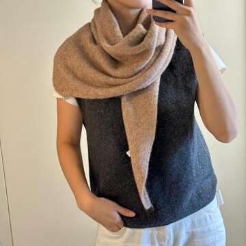 Warm and Versatile Knitted Triangle Scarf for Women